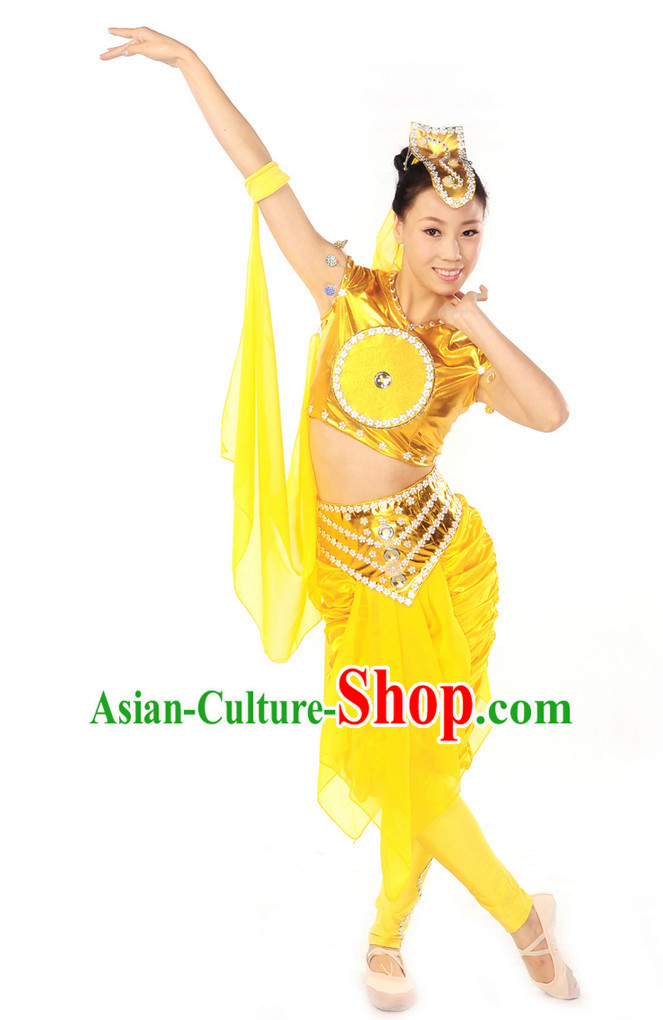 Chinese Ancient Drum Dancing Costume and Headwear Complete Set for Women