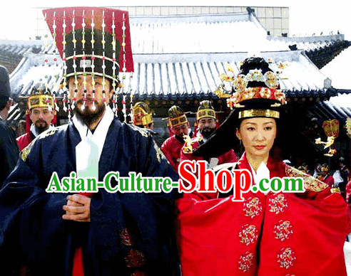 Ancient Korean Emperor and Empress Hats Crowns