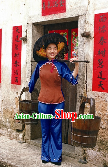 Traditional Hakka Style Dresses and Hat for Women