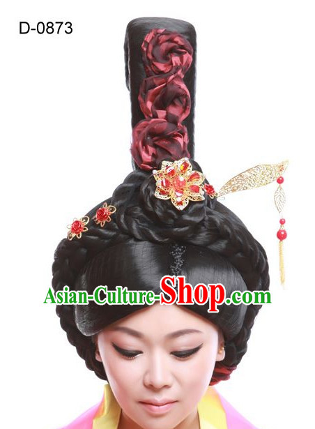 Chinese Ancient Queen Hair extensions Wigs Fascinators Toupee Hair Pieces Long Wigs and Accessories for Women