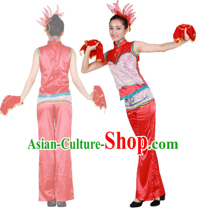 Chinese Teenagers Handkerchief Dance Costumes for Competition
