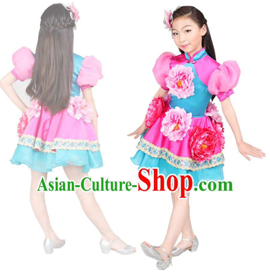 Chinese Folk Stage Dance Costume Competition Dance Costumes for Kids