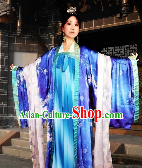Chinese Queen Halloween Costumes Hanfu Clothing Ancient Costume and Hair Jewelry online Shopping Complete Set