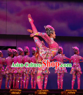 Chinese Stage Performance Dancing Costume and Head Wear for Women