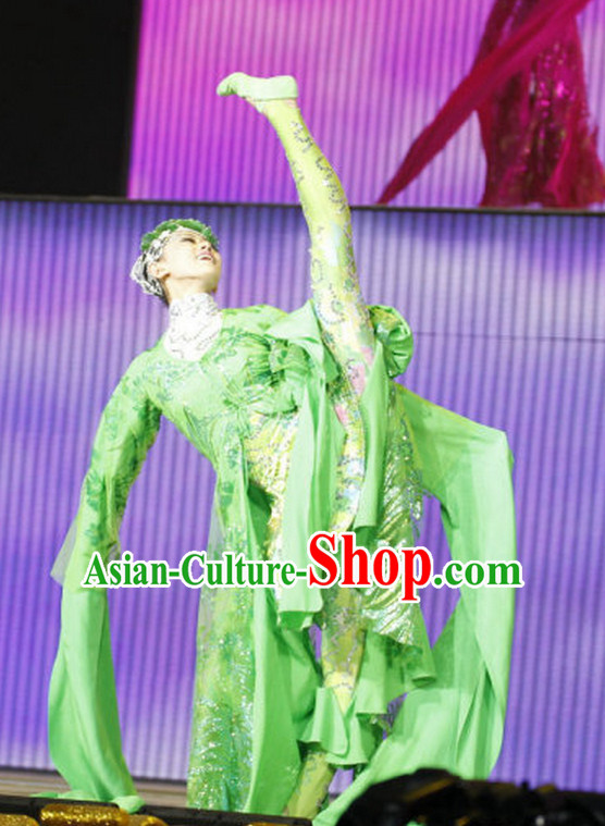 Chinese Green Dance Costumes Dancewear Asian Dance Wear