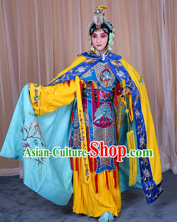 Ancient Chinese Hua Dan Empress Opera Costumes and Hair Accessories Pieces Complete Set for Women