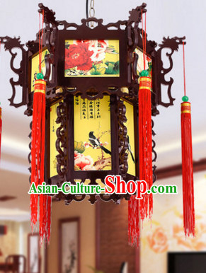Birds Flower Ancient Chinese Handmade Wooden Ceiling Lantern