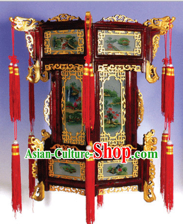 Three Layers Chinese Classical Handmade and Carved Hanging Palace Lantern