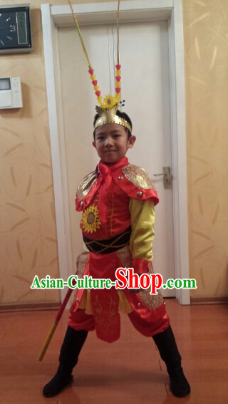 Chinese Lunar Monkey Year Sun Wukong Monkey King Costumes Complete Set for Kids or Adults