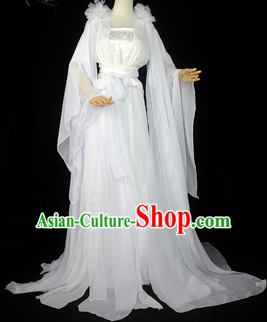 Ancient Chinese White Fairy Costume Complete Set for Women