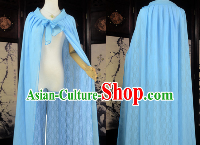 Blue Traditional Chinese Classical Mantle Cape