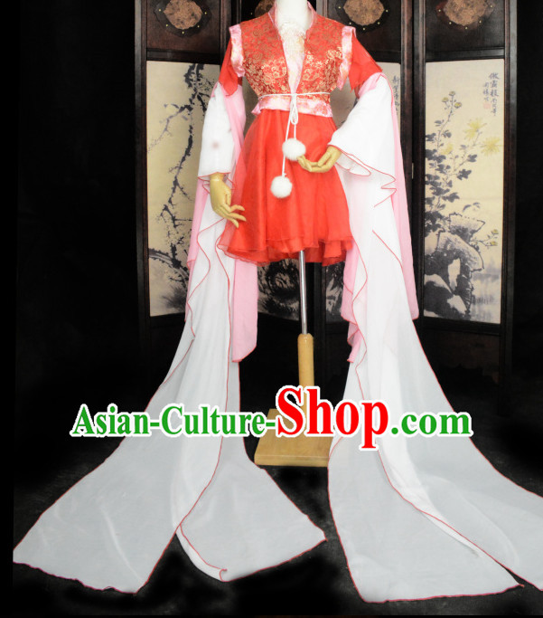 Long Sleeves Ancient Chinese Classical Dance Costume Complete Set for Women or Girls