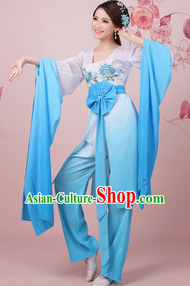 Chinese Classical Water Sleeve Shuixiu Dance Costumes Complete Set for Women