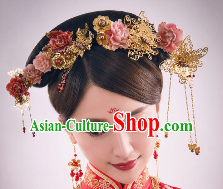 Traditional Chinese Princess Brides Wedding Hair Jewelry Headpieces