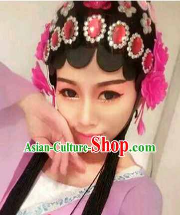 Chinese Opera Hair Accessories Headwear Headdress Hair Accessory Wig Set