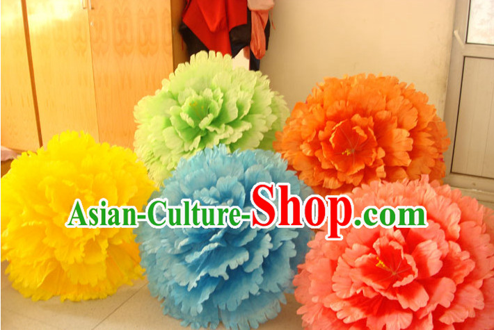28 Inches Yellow Professional Stage Performance Large Peony Flower Umbrella