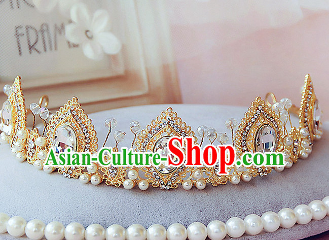 Romantic Bridal Princess Royal Crown Hair Accessories Hair Jewelry
