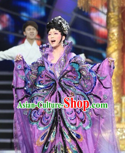 Chinese Ancient Imperial Opera Butterfly Empress Stage Costumes Complete Set