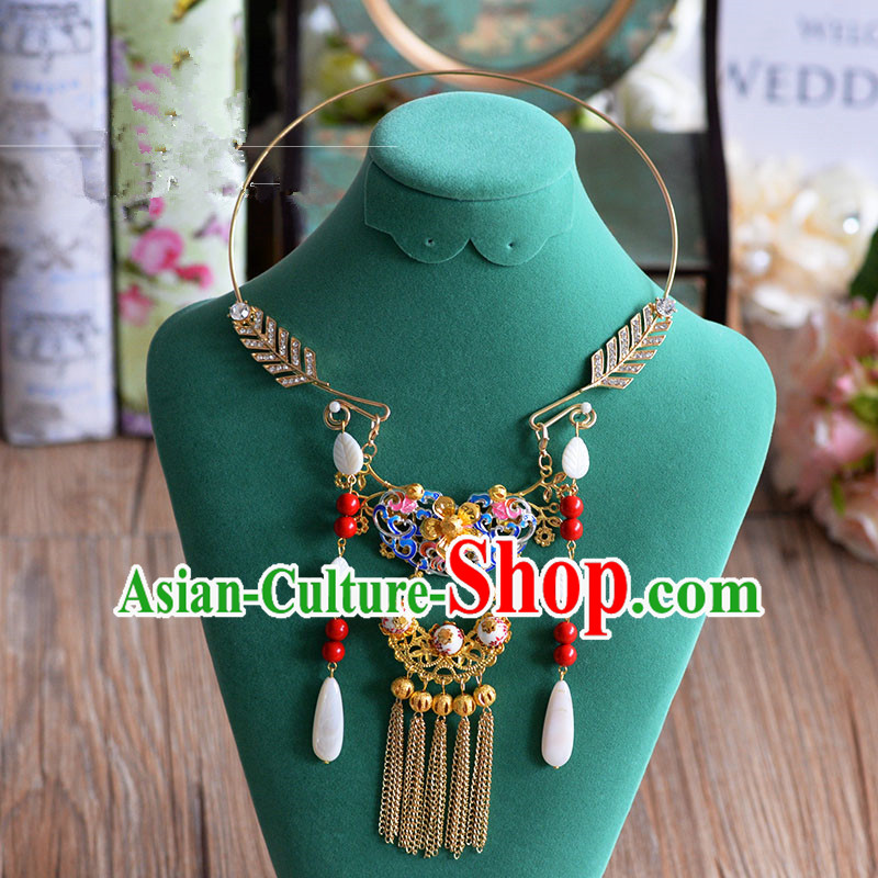 Chinese Imperial Queen Necklace, Empress Necklaces, Xiuhe Suit Necklaces, Wedding Accessories For Women