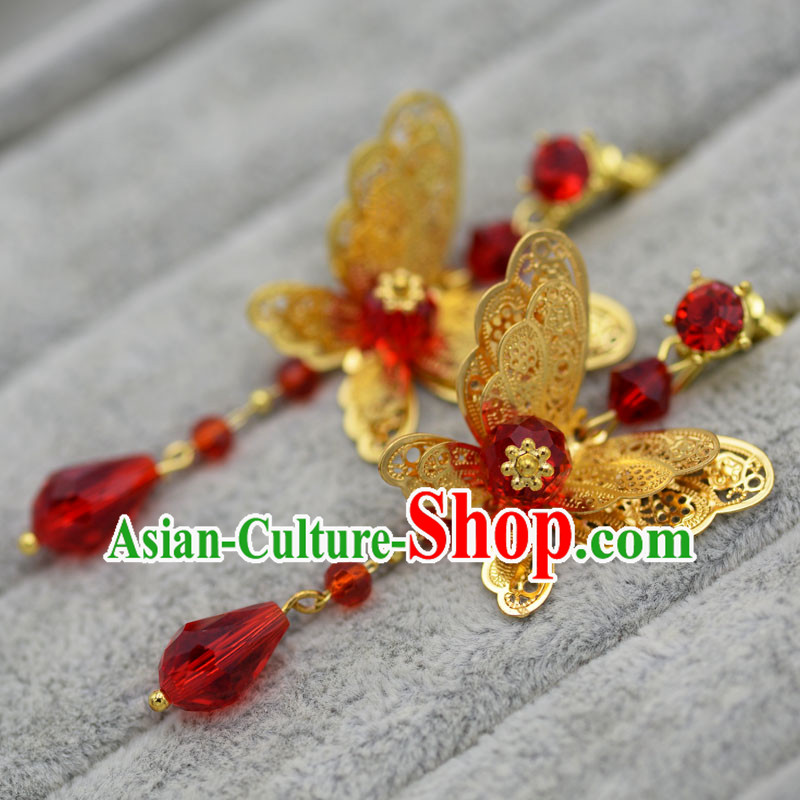 Chinese Ancient Style Jewelry Accessories, Princess, Xiuhe Suit, Wedding Bride Earring Set for Women
