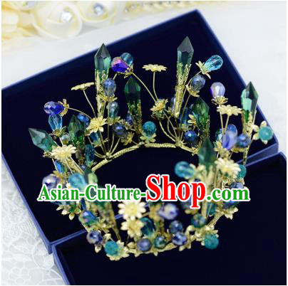 Traditional Jewelry Accessories, Princess, Bride Royal Crown, Wedding Hair Accessories, Baroco Style Flower Crystal Headwear for Women