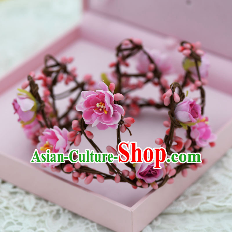 Traditional Jewelry Accessories, Princess Bride Royal Crown, Wedding Hair Accessories, Baroco Style Flower Headwear for Women