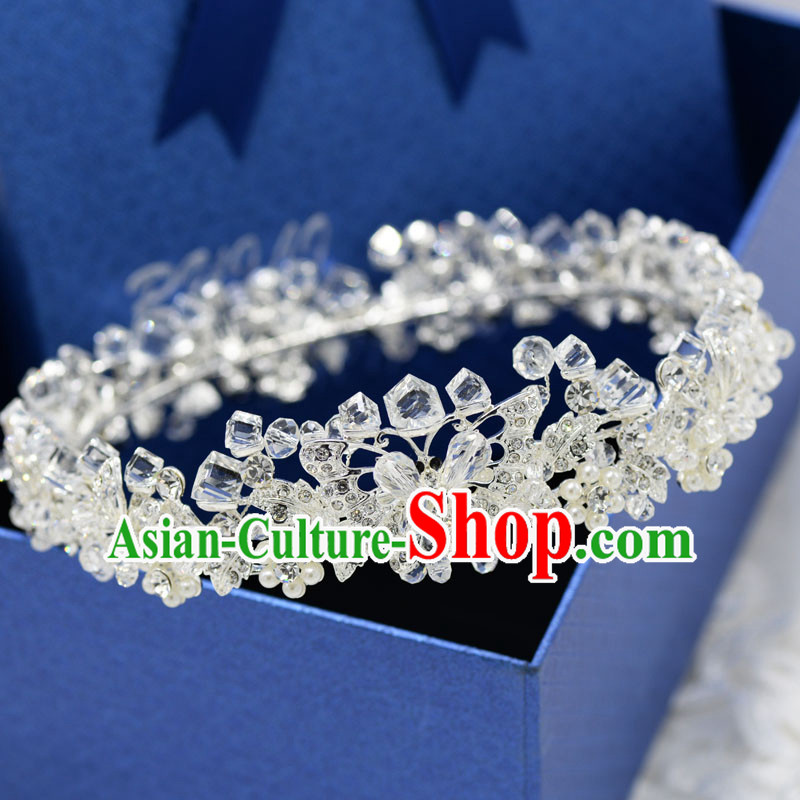 Traditional Jewelry Accessories, Princess Bride Wedding Hair Accessories, Baroco Style Flowers Crystal Headwear for Women