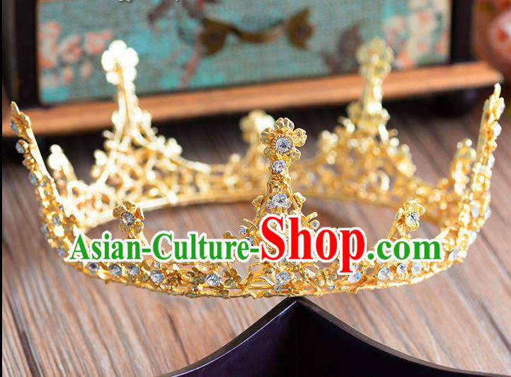 Traditional Jewelry Accessories, Queen Bride Royal Crown, Wedding Hair Accessories, Baroco Style Headwear for Women