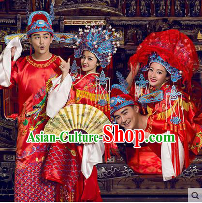 Ancient Chinese Palace Empress Emperor Wedding Costumes Complete Set, Tang Dynasty Ancient Palace Clothing, Cosplay Princess, Queen, King Wedding Dress Suits