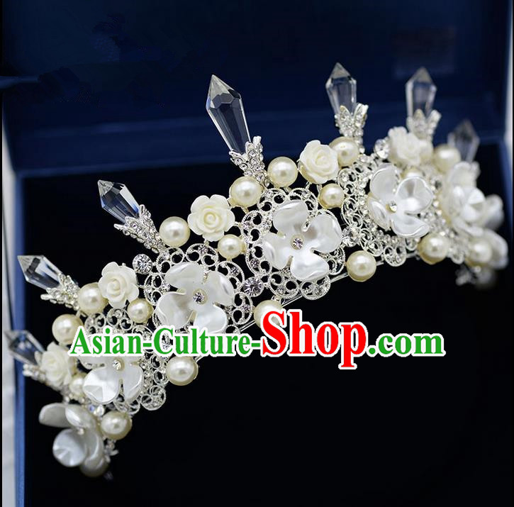 Traditional Jewelry Accessories, Palace Princess Bride Royal Crown, Engagement Royal Crown, Wedding Hair Accessories, Baroco Style Crystal Pearl Headwear for Women