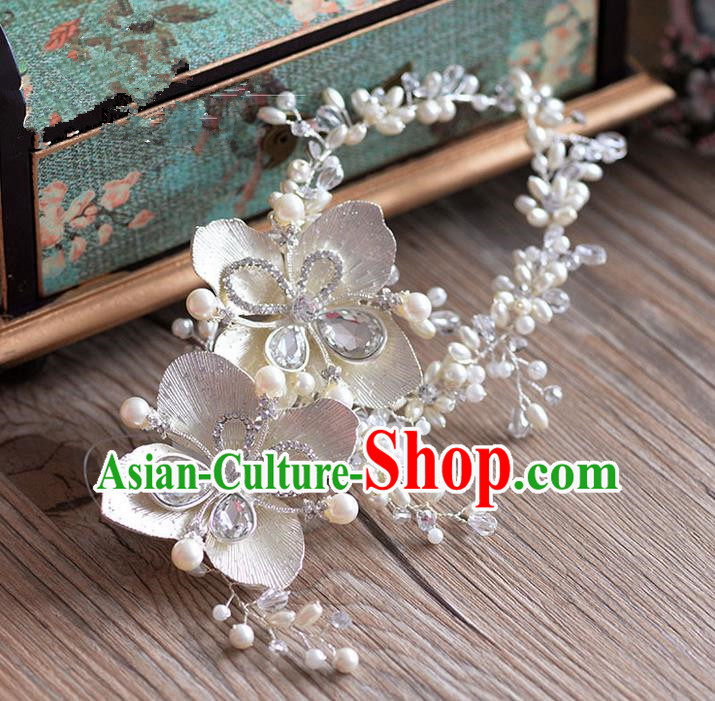 Traditional Jewelry Accessories, Princess Hair Accessories, Bride Wedding Hair Accessories, Headwear, Baroco Style Pearl Crystal Hair Claw for Women
