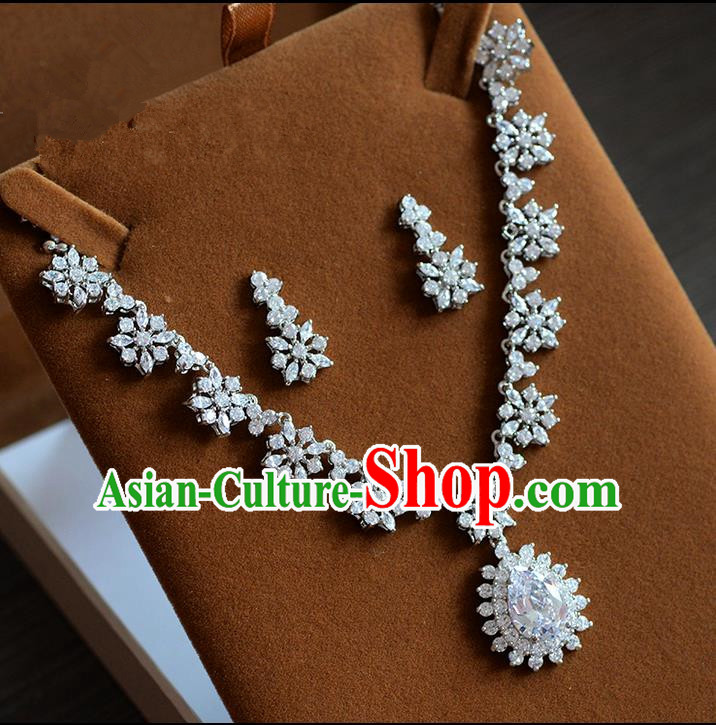 Traditional Jewelry Accessories, Princess Accessories, Bride Wedding Jewelry, Zircon Earrings, Baroco Style Necklace Set  for Women