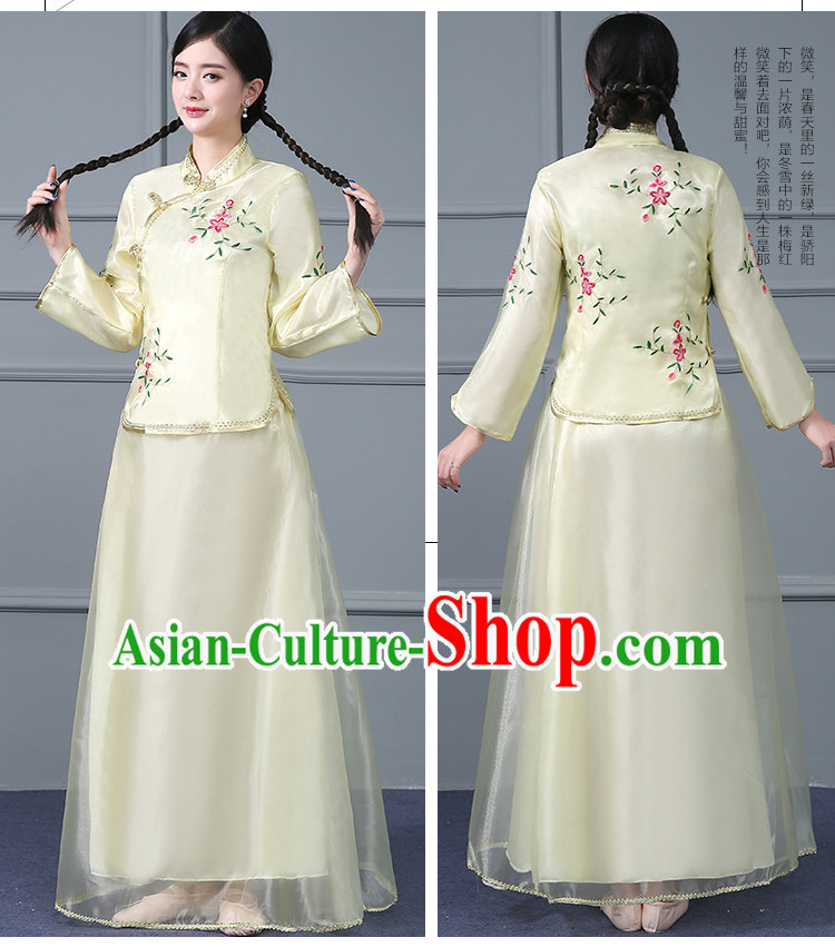 Chinese Traditional Clothes Min Guo Time Female Clothing Nobel Lady Stage costumes Ladies