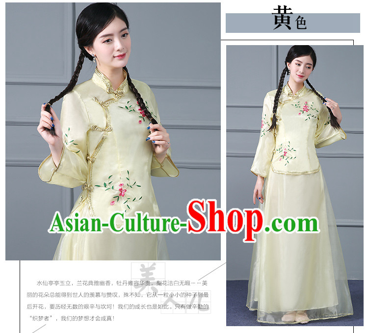 Chinese Traditional Clothes Min Guo Time Girl Clothing Nobel Lady Stage costumes Ladies