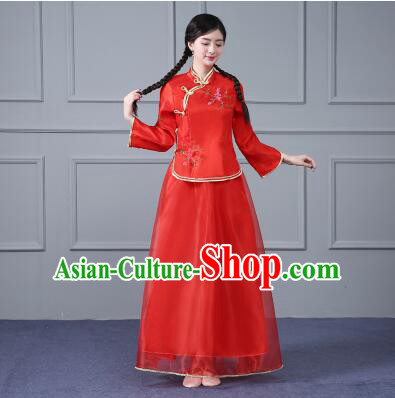 Chinese Traditional Costume Min Guo Time Girl Dress Women Clothing Nobel Lady Female