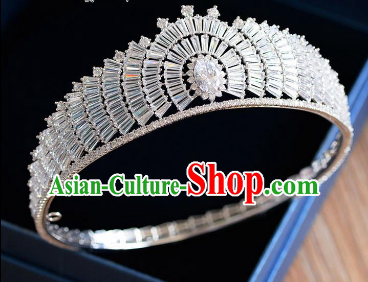Traditional Jewelry Accessories, Palace Queen Bride Royal Crown, Engagement Royal Crown, Wedding Hair Accessories, Baroco Style Crystal Zircon Headwear for Women