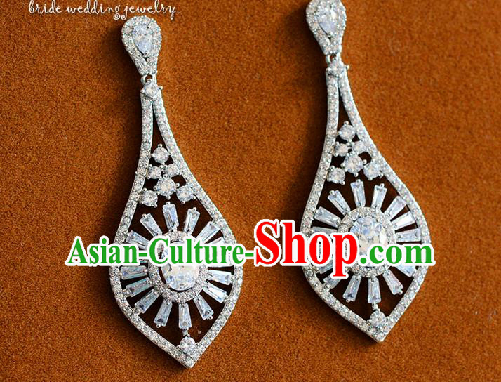 Traditional Jewelry Accessories, Palace Princess Wedding Earring Accessories, Baroco Style Crystal Earrings for Women