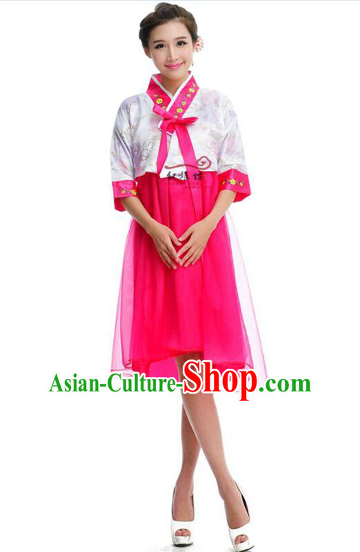 Women Shirt Skirt Korean Clothes Show Costume Shirt Sleeves Korean Traditional Dress Dae Jang Geum White Top Rose Red Skirt