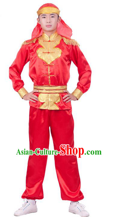 Traditional Chinese Drum Dancing Costume, Dragon Dancing Clothes, Folk Dance Yangko Costume for Men