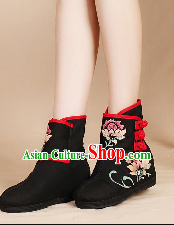 Traditional Chinese Folk Dance Shoes, Female Embroidered Shoes, Chinese Embroidery Fabric Shoes for Women