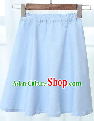 Chinese Style Skirt Min Guo Student Dress Girl Female Kids Show Costume Stage Clothes Blue