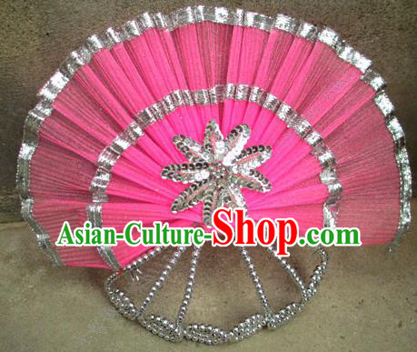 Traditional Chinese Yangge Fan Dancing Headwear, Folk Dance Yangko Hair Accessories For Women