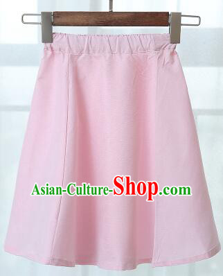 Chinese Style Skirt Min Guo Student Dress Girl Female Kids Show Costume Stage Clothes Pink
