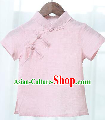 Chinese Style Shirt Min Guo Student Dress Girl Female Kids Show Costume Stage Clothes Pink