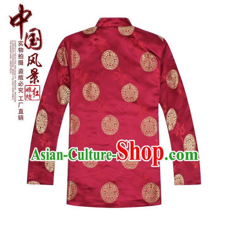 Tang Suit for Men Coat Long Sleeves Chinese Style Dress Traditional