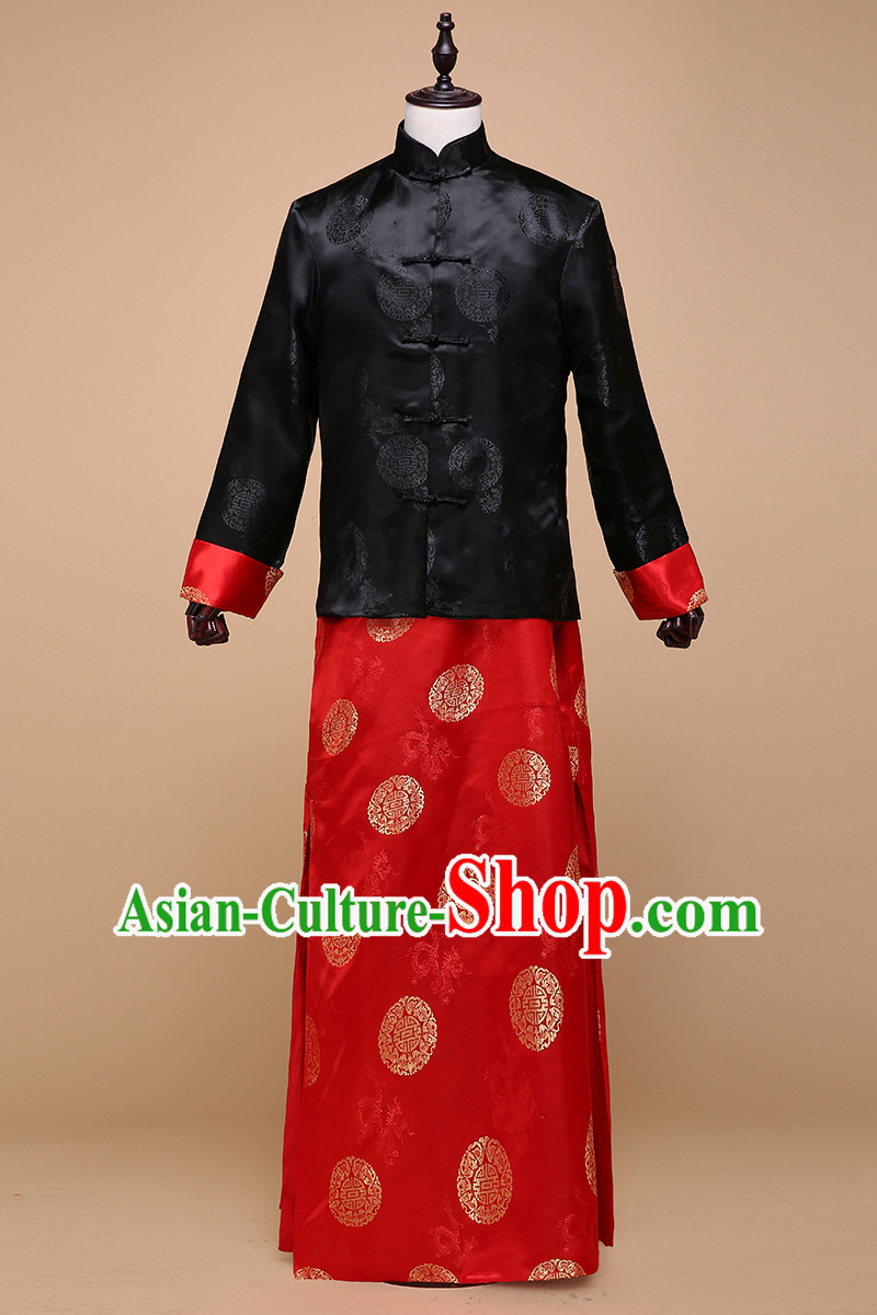 Ancient Chinese Costume Chinese Style Wedding Dress, Ancient Long Dragon And Phoenix Flown, Groom Toast Clothing For Men
