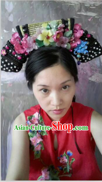 Qing Dynasty Imperial Empress Zhen Huan Handmade Phoenix Wig and Hair Accessories