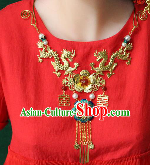 Chinese Imperial Queen Necklace, Empress Necklaces, Imperial Xiuhe Wedding Accessories for Women