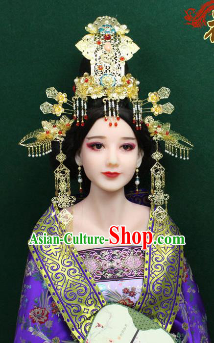 Chinese Ancient Style Hair Jewelry Accessories, Hairpins, Hanfu, Wedding Bride Imperial Empress Handmade Phoenix for Women