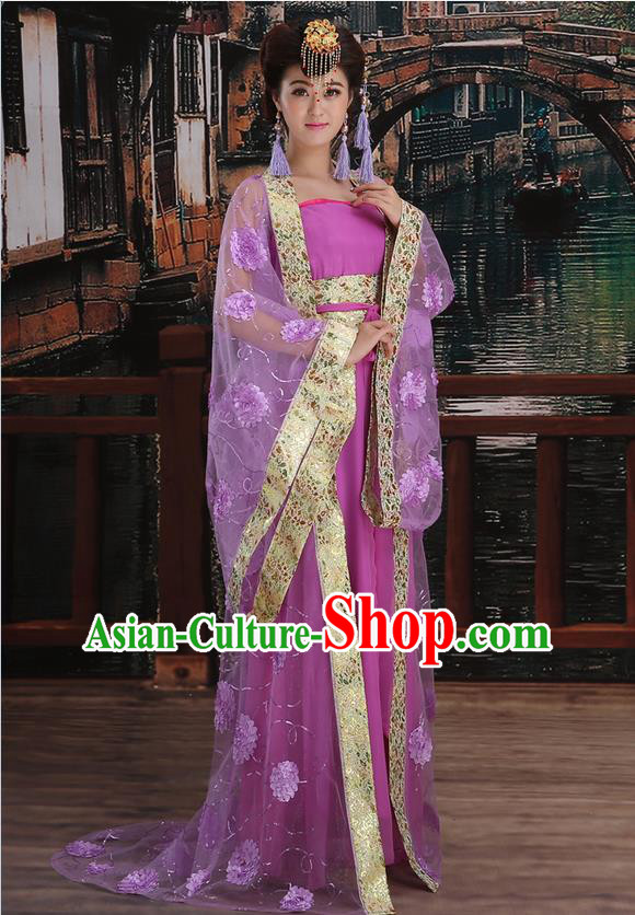 Ancient Chinese Palace Empress Costumes Complete Set, Tang Dynasty Ancient Palace Princess Wedding Dress Suits For Women